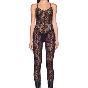 I AM GIA CRUZI CATSUIT in black lace